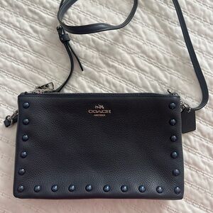 Dark Blue Coach Bag with studs!